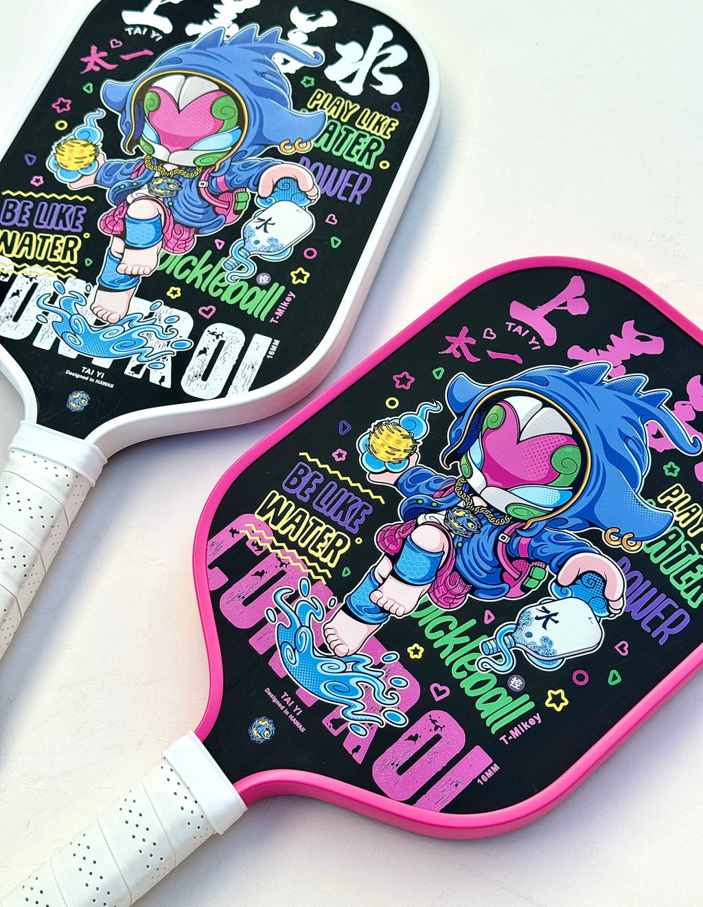 (Set of 2) T-Mikey Designer Paddles (Carbon Fiber B&P)